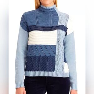 CHAPS BLUE SWEATER PATCH WORK PATTERN SIZE XX LARGE